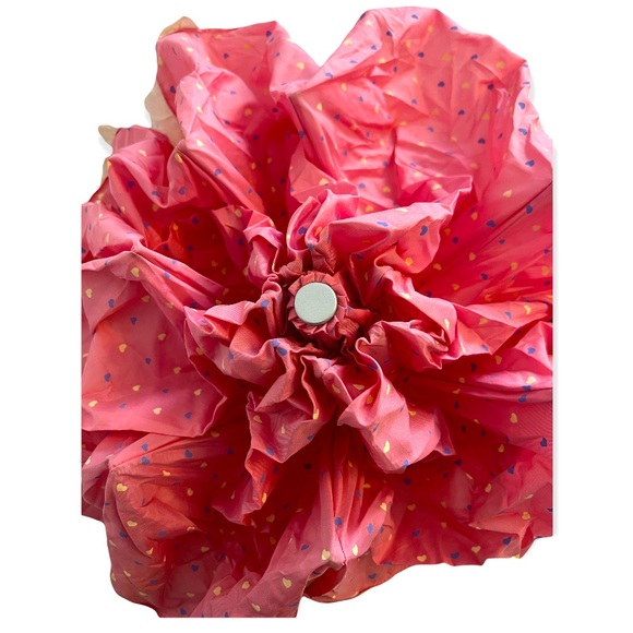 floral pink umbrella with hearts ♥️ and ruffles BOY LONDON - Picture 2 of 6